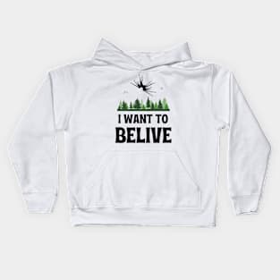 I Want to Belive - Shadow Ship - White - Sci-Fi Kids Hoodie